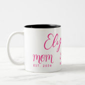 Tasse 2 Couleurs Personalized Bold  Name Est New Mom Pink Script  (Gauche)