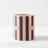 Tasse 2 Couleurs Personalized Burgundy & Ivory Stripe (Centre)