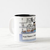 Tasse 2 Couleurs Personalized Chef, with hat - Female Cartoon (Devant gauche)