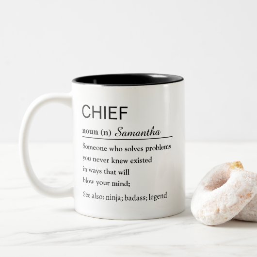 Tasse 2 Couleurs Personalized Chief Definition (Avec donut)