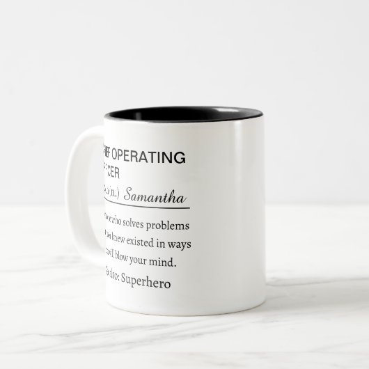 Tasse 2 Couleurs Personalized Chief Operating Officer Definition (Devant gauche)