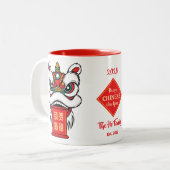 Tasse 2 Couleurs Personalized Chinese Lion Dance New Year (Devant gauche)