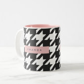 Tasse 2 Couleurs Personalized Classic Black and White Houndstooth (Devant gauche)