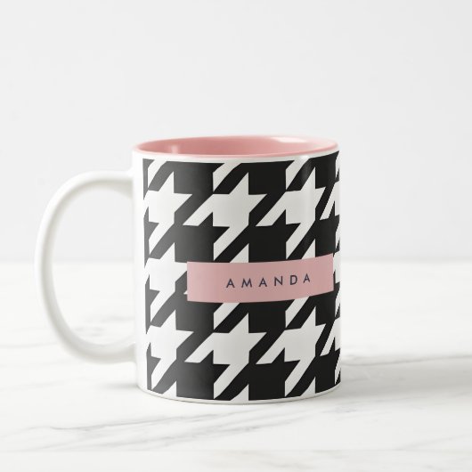 Tasse 2 Couleurs Personalized Classic Black and White Houndstooth (Gauche)