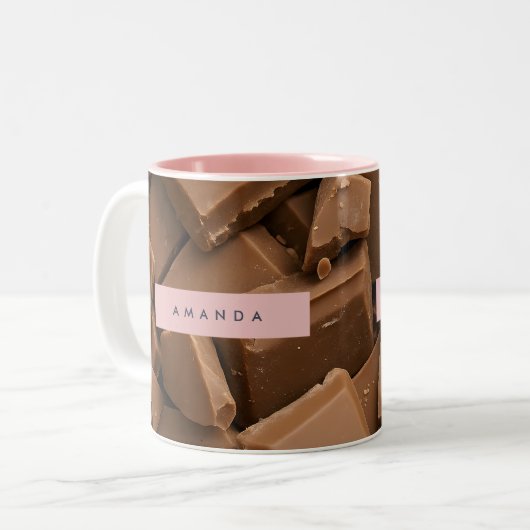 Tasse 2 Couleurs Personalized Creamy Milk Chocolate Chunk  (Devant gauche)