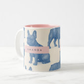 Tasse 2 Couleurs Personalized Cute French Bulldog (Devant gauche)