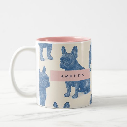 Tasse 2 Couleurs Personalized Cute French Bulldog (Gauche)