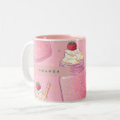 Tasse 2 Couleurs Personalized Cute Pink Milkshake Sprinkles (Devant gauche)