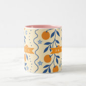 Tasse 2 Couleurs Personalized cute retro citrus folk pattern (Centre)