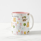 Tasse 2 Couleurs Personalized Cute Safari Animals Kids Name  (Devant droit)