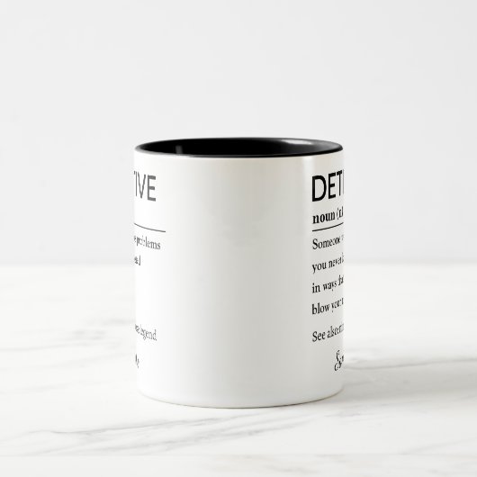 Tasse 2 Couleurs Personalized Detective Gift Funny Definition (Centre)