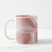 Tasse 2 Couleurs Personalized Elegant Blush Pink Satin Design (Gauche)