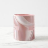 Tasse 2 Couleurs Personalized Elegant Blush Pink Satin Design (Centre)