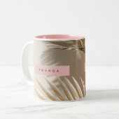 Tasse 2 Couleurs Personalized Elegant Palm Fronds Style (Devant gauche)
