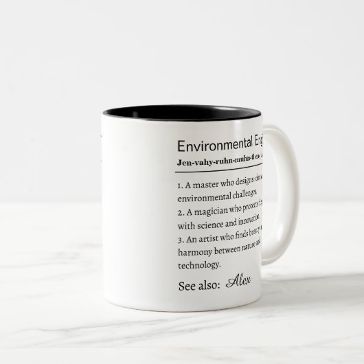 Tasse 2 Couleurs Personalized Environmental Engineer Definition (Devant droit)