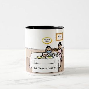 Tasse 2 Couleurs Personalized Family Dinner, Single Mom, 1 Cartoon