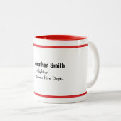 Tasse 2 Couleurs Personalized Firefighter Dad Name Thin Red Line (Devant droit)