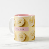 Tasse 2 Couleurs Personalized Fun Banana Slice Yellow  (Devant gauche)