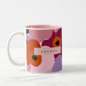 Tasse 2 Couleurs Personalized Funky Red and Pink Flower Design (Gauche)