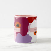 Tasse 2 Couleurs Personalized Funky Red and Pink Flower Design (Centre)