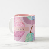 Tasse 2 Couleurs Personalized Glitter Pink and Aqua Pears (Devant gauche)