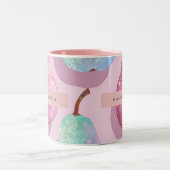 Tasse 2 Couleurs Personalized Glitter Pink and Aqua Pears (Centre)