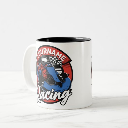 Tasse 2 Couleurs Personalized Go Kart (Devant gauche)