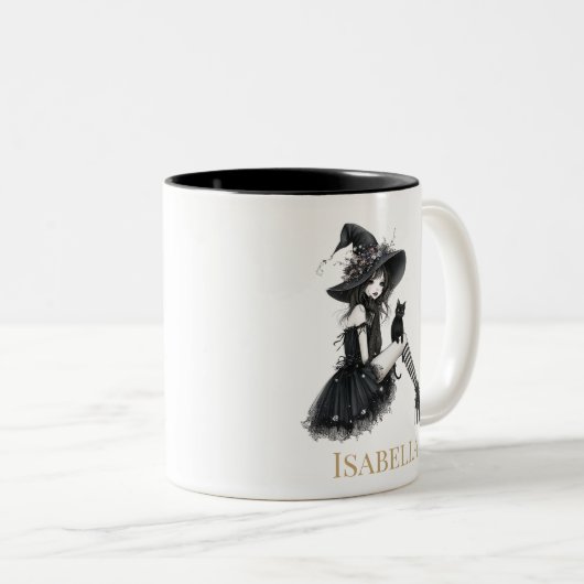 Tasse 2 Couleurs Personalized Gothic Witch – Custom Name Witchy (Devant droit)