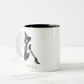 Tasse 2 Couleurs Personalized Gothic Witch – Custom Name Witchy (Devant gauche)