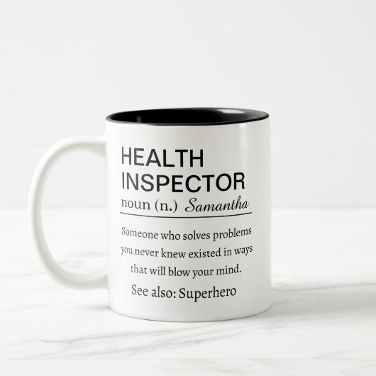 Tasse 2 Couleurs Personalized Health Inspector  Definition (Gauche)
