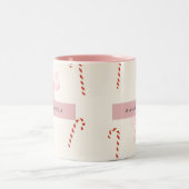 Tasse 2 Couleurs Personalized Holiday Gingerbread & Pink Bow (Centre)