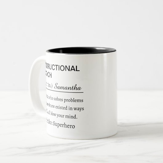 Tasse 2 Couleurs Personalized Instructional Coach Definition (Devant gauche)