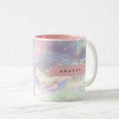 Tasse 2 Couleurs Personalized Iridescent Pastel Cloud Sky (Devant droit)