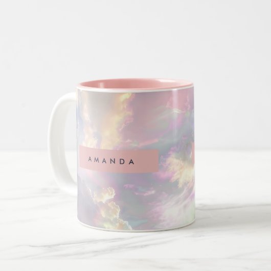 Tasse 2 Couleurs Personalized Iridescent Pastel Cloud Sky (Devant gauche)