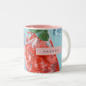 Tasse 2 Couleurs Personalized Juicy Watermelon Mint Sparkle (Devant droit)