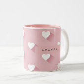 Tasse 2 Couleurs Personalized Kawaii Soft Pink Heart  (Devant droit)