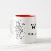 Tasse 2 Couleurs Personalized Kids Astronaut (Devant gauche)