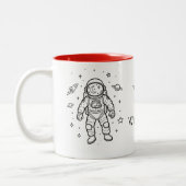 Tasse 2 Couleurs Personalized Kids Astronaut (Gauche)