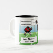 Tasse 2 Couleurs Personalized LaCrosse Player - Male Cartoon (Devant gauche)
