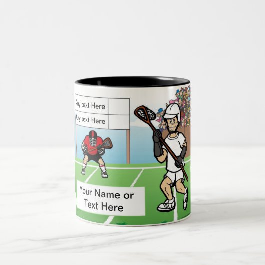 Tasse 2 Couleurs Personalized LaCrosse Player - Male Cartoon (Centre)