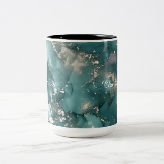Tasse 2 Couleurs Personalized Luxury Marble Pattern Custom Name  (Centre)
