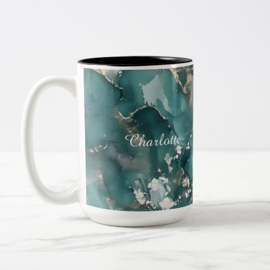 Tasse 2 Couleurs Personalized Luxury Marble Pattern Custom Name  (Gauche)