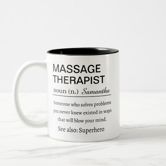 Tasse 2 Couleurs Personalized Massage Therapist Funny Definition (Gauche)