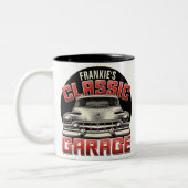 Tasse 2 Couleurs PERSONALIZED NAME Classic Car Garage Custom Shop (Gauche)