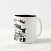 Tasse 2 Couleurs Personalized Name Wind Current Drifter Bass Fish (Devant droit)