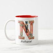 Tasse 2 Couleurs Personalized Nutcracker Monogram N Christmas (Gauche)