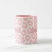Tasse 2 Couleurs Personalized Pastel Blush Pink Leopard Print (Centre)