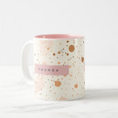 Tasse 2 Couleurs Personalized Pastel Confetti Dot Style (Devant gauche)