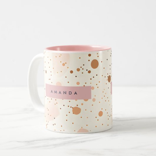 Tasse 2 Couleurs Personalized Pastel Confetti Dot Style (Devant gauche)