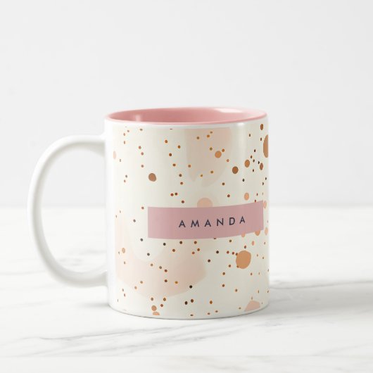 Tasse 2 Couleurs Personalized Pastel Confetti Dot Style (Gauche)